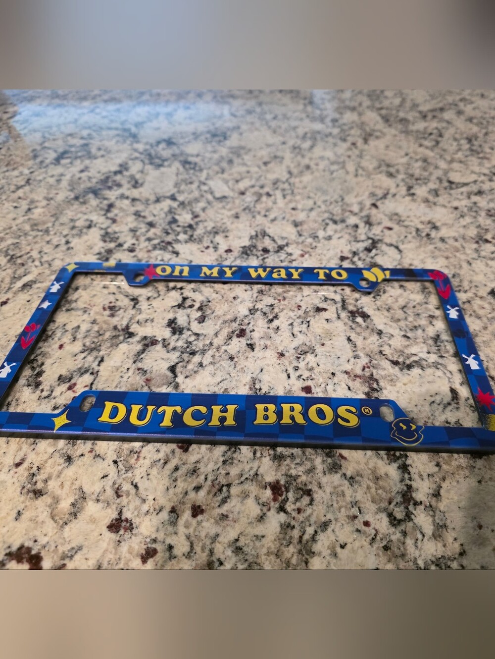 Dutch Bros Blue and Yellow License Plate Frame - Bold Logo